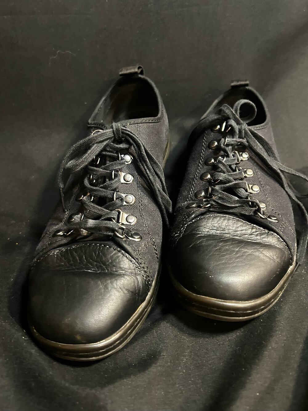 Dr. Martens Kellan Men 10 Women 11 Black Leather Canvas Lace Up Shoes UK 9